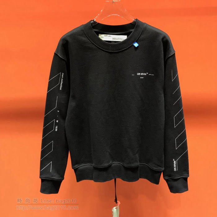 OffWhite男裝 19-20FW新款 最高品質 off圓領衛衣 off黑色套頭男衛衣 男士秋季新款單品  tzy2272